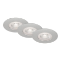 Briloner- SETTI 3x LED Kylpyhuoneen upotettava valo LED/4,9W/230V IP44 hopea