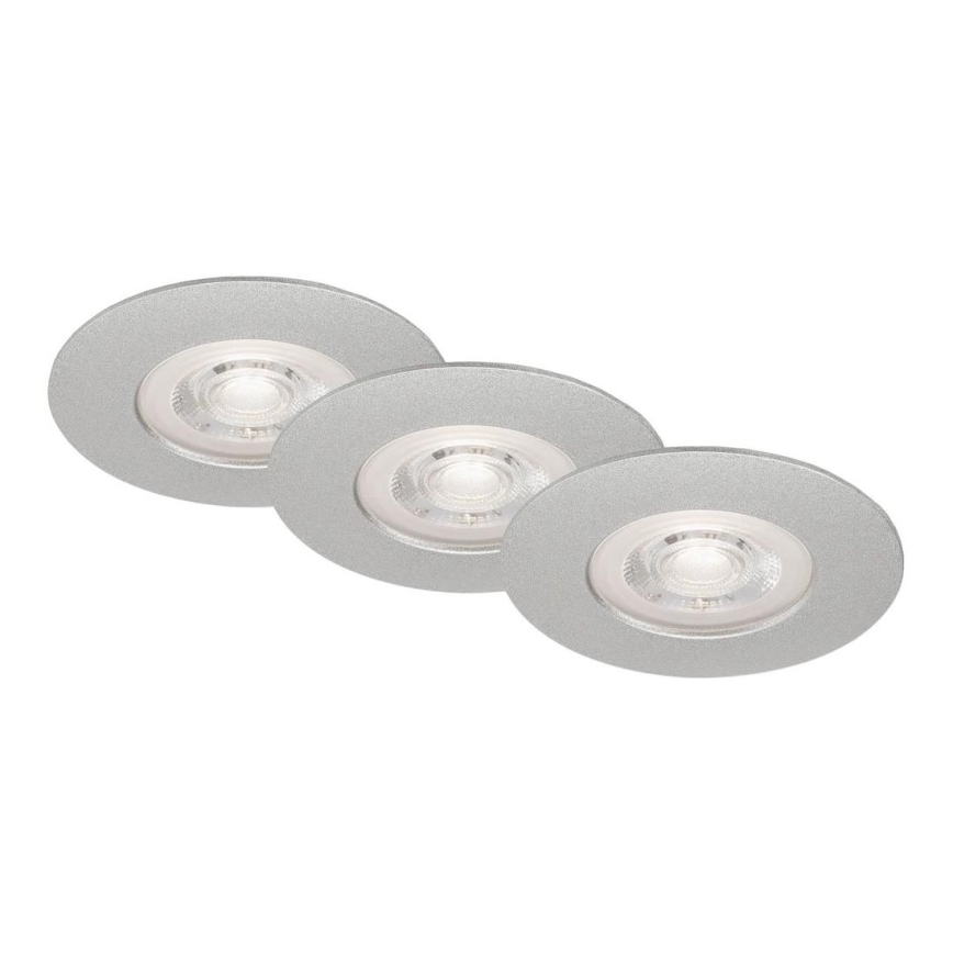 Briloner- SETTI 3x LED Kylpyhuoneen upotettava valo LED/4,9W/230V IP44 hopea
