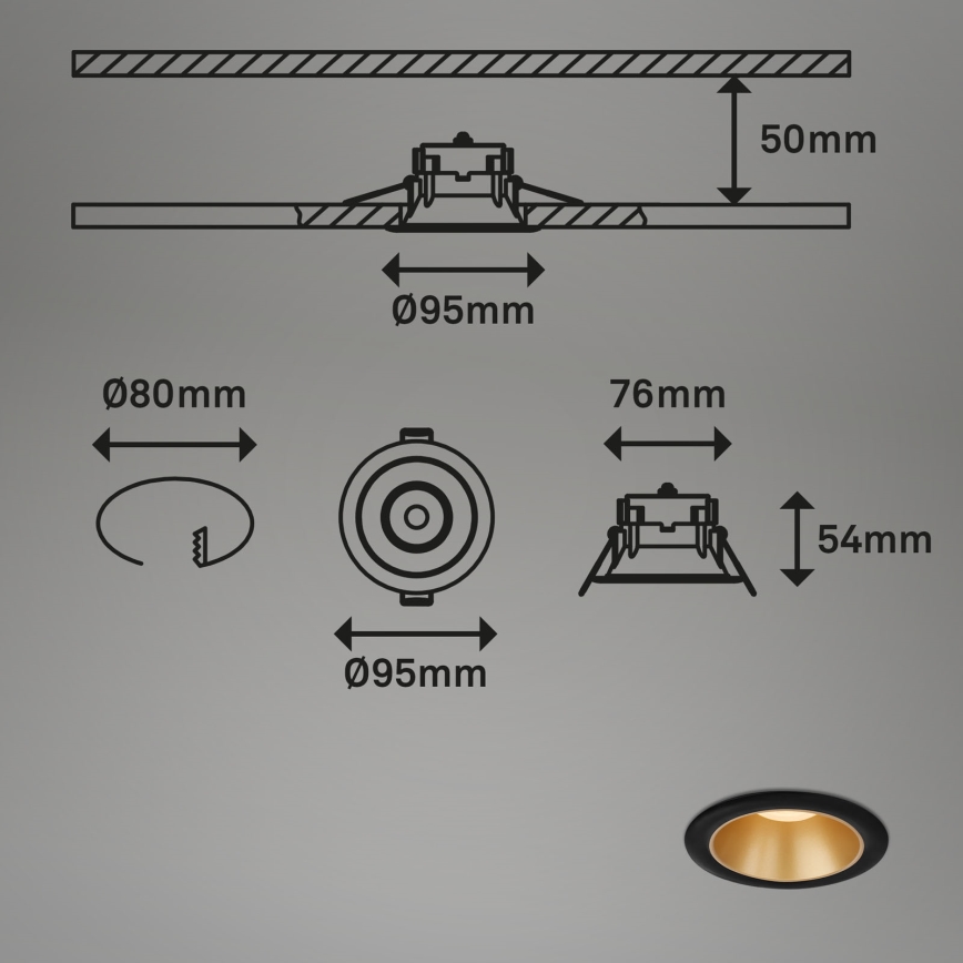 Briloner - SETTI 3x LED Kylpyhuoneen upotettava valo LED/4,9W/230V IP44