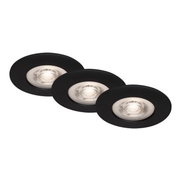 Briloner - SETTI 3x LED Kylpyhuoneen upotettava valo LED/4,9W/230V IP44 musta