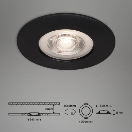 Briloner - SETTI 3x LED Kylpyhuoneen upotettava valo LED/4,9W/230V IP44 musta