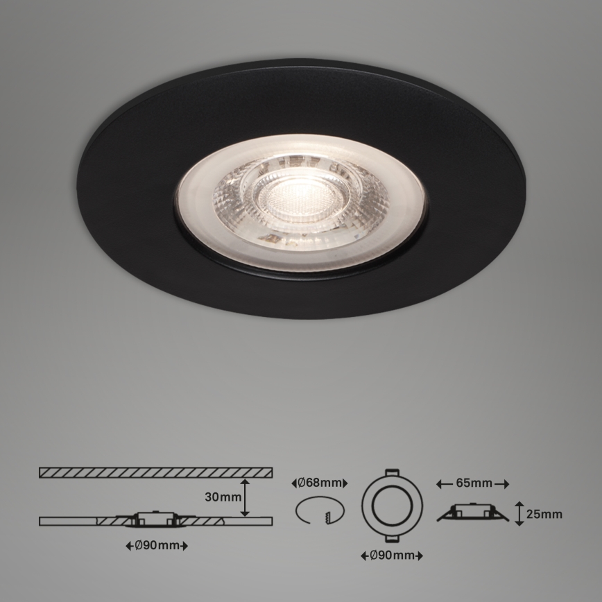 Briloner - SETTI 3x LED Kylpyhuoneen upotettava valo LED/4,9W/230V IP44 musta