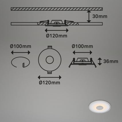 Briloner - SETTI 3x LED Kylpyhuoneen upotettava valo LED/6W/230V IP44 kromi
