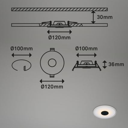 Briloner - SETTI 3x LED Kylpyhuoneen upotettava valo LED/6W/230V IP44 musta