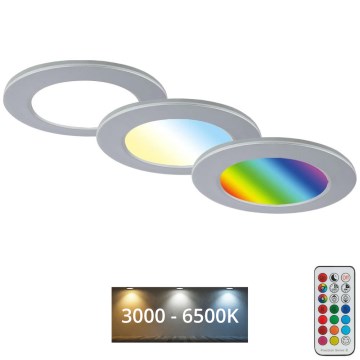Briloner - SETTI 3x LED RGBW Himmennettävä kylpyhuoneen kattovalaisin LED/4,8W/230V 3000-6500K IP65 + kauko-ohjaus