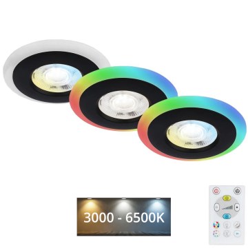 Briloner - SETTI 3x LED RGBW Himmennettävä kylpyhuoneen kattovalaisin LED/5W/230V 3000-6500K IP44 + kauko-ohjaus