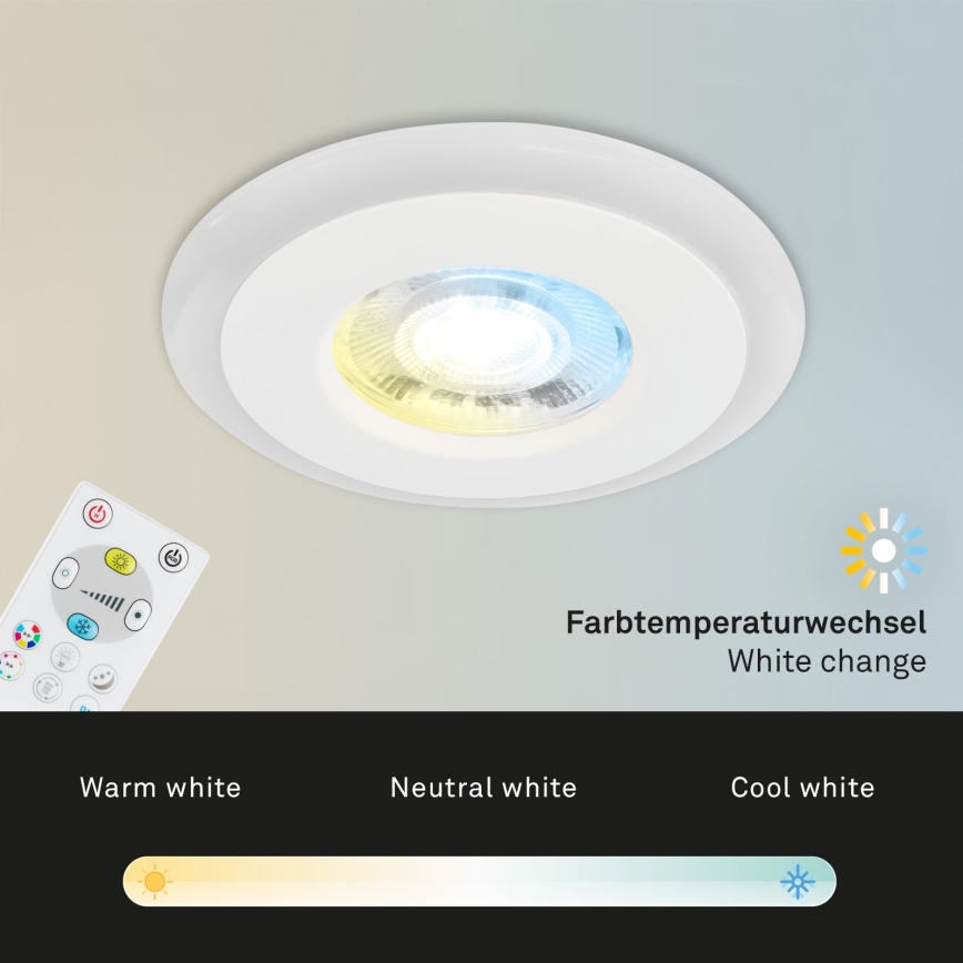 Briloner - SETTI 3x LED RGBW Himmennettävä kylpyhuoneen kattovalaisin LED/5W/230V 3000-6500K IP44 + kauko-ohjaus