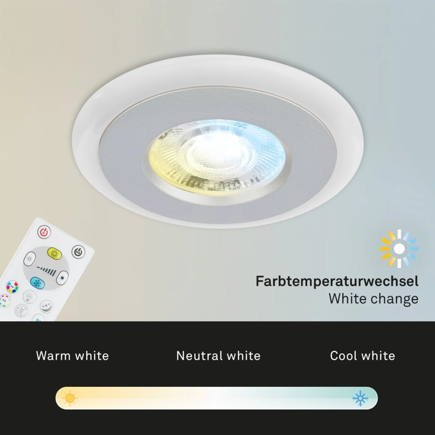 Briloner - SETTI 3x LED RGBW Himmennettävä kylpyhuoneen kattovalaisin LED/5W/230V 3000-6500K IP44 + kauko-ohjaus