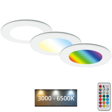 Briloner - SETTI 3x RGBW LED Himmennettävä upotettu kylpyhuonevalaisin LED/4,8W/230V 3000-6500K IP65 + kauko-ohjaus