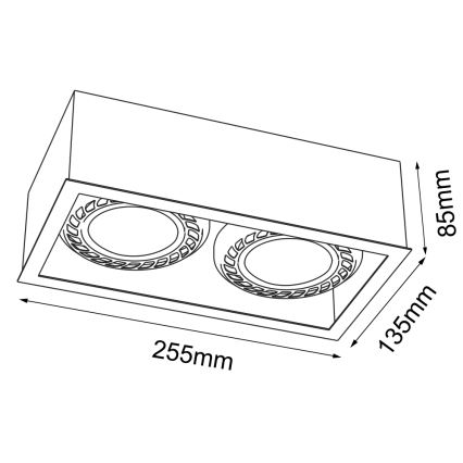 Brosline - Spottivalaisin 2x GU10/18W/230V, valkoinen