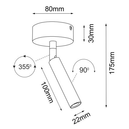 Brosline - Kohdevalaisin 1xG9/2,5W/230V musta