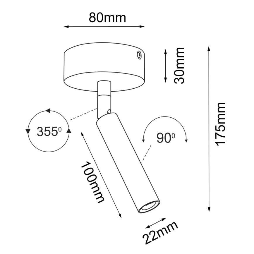 Brosline - Kohdevalaisin 1xG9/2,5W/230V musta