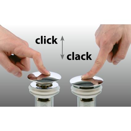 Bruckner - Allasjäte ilman ylivuotoa CLICK-CLACK halkaisija 6,4 cm kiiltävä kromi