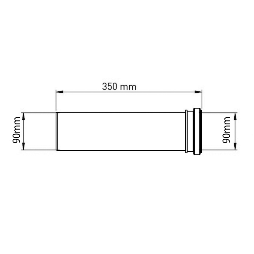 Bruckner - Jatkokappale seinään ripustettavalle WC:lle 35 cm musta