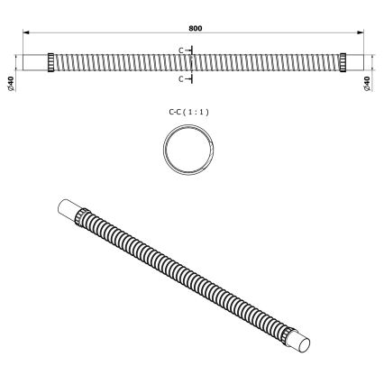 Bruckner - Joustava liitosputki 80 cm valkoinen