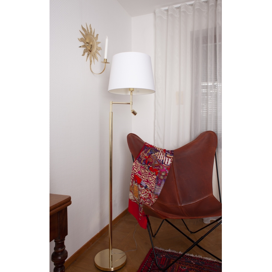 ByRydens - LED-lattiavalaisin ORLANDO 1xE27/5W/230V + LED/3W valkoinen/kulta halkaisija 36 cm
