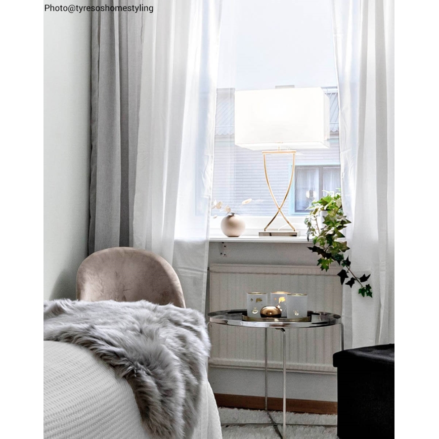 ByRydens - Pöytälamppu OMEGA 1xE27/5W/230V valkoinen/messinki