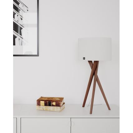 ByRydens - Pöytävalaisin VEGA 1xE27/8W/230V valkoinen/pähkinä