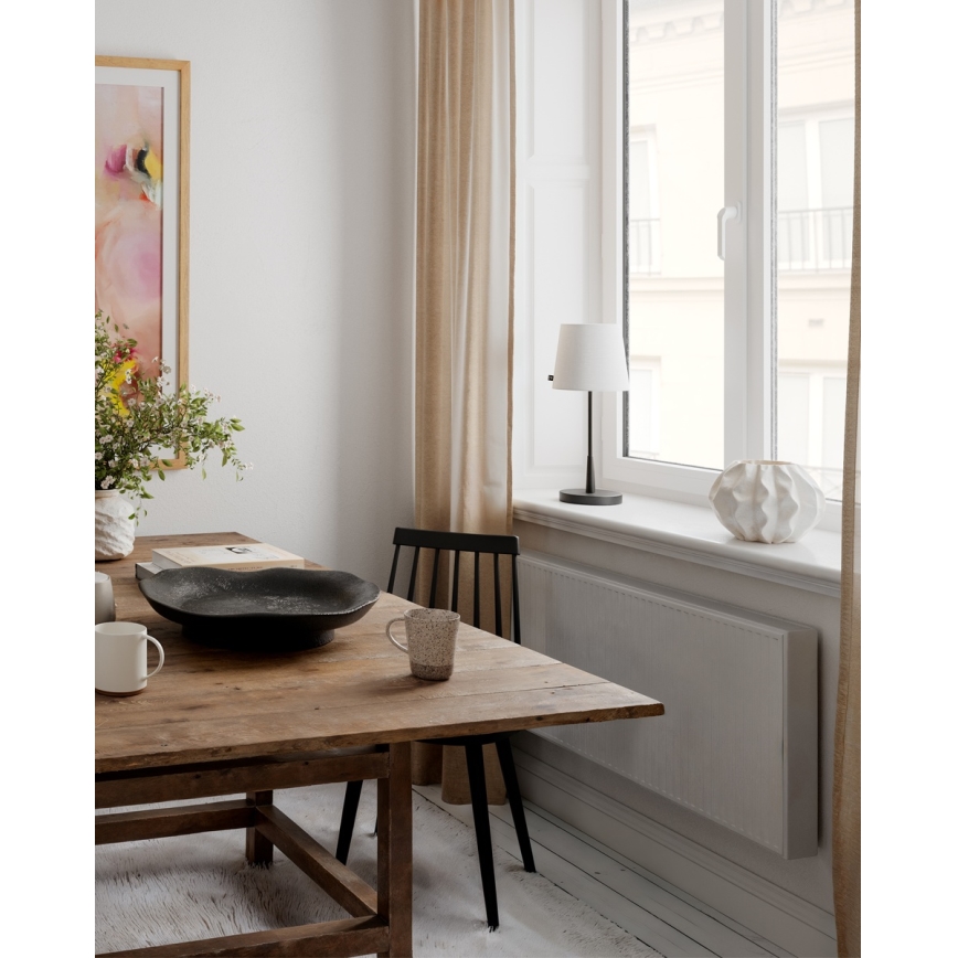 ByRydens - Pöytälamppu LUMI 1xE27/8W/230V valkoinen/musta 48,5 cm