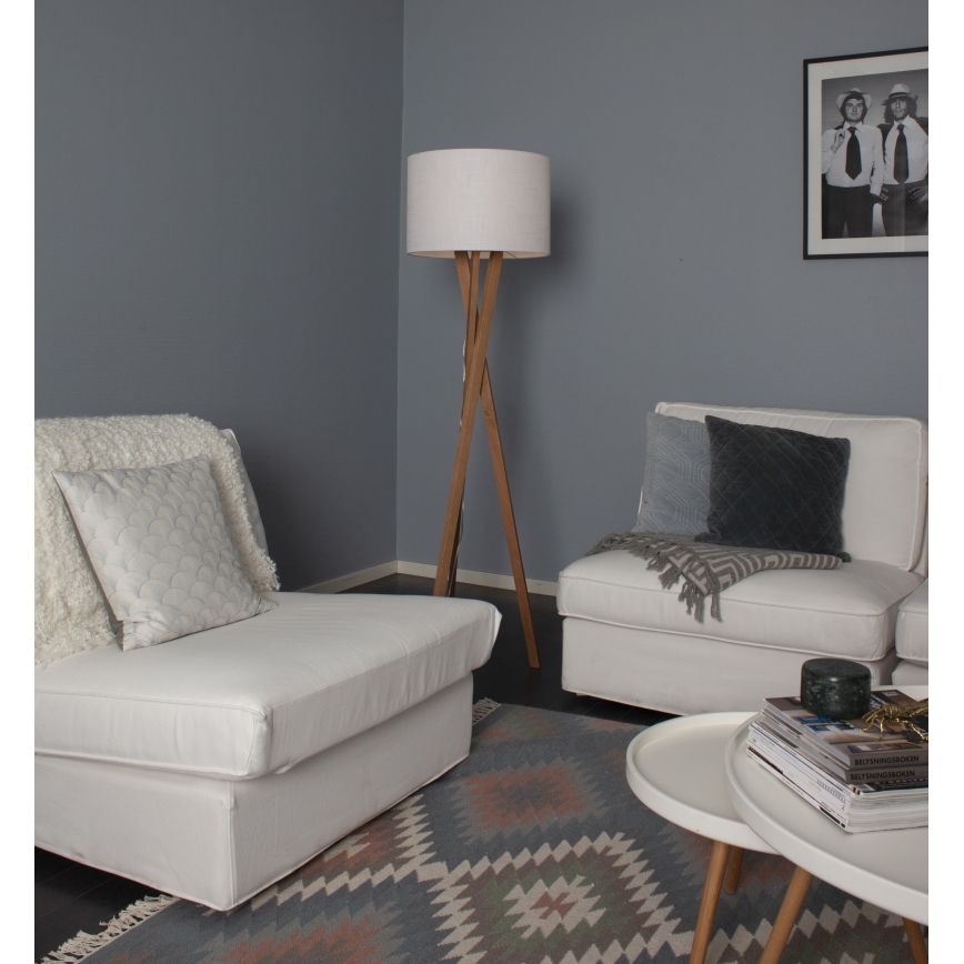 ByRydens - Lattialamppu VEGA 1xE27/5W/230V beige/valkoinen