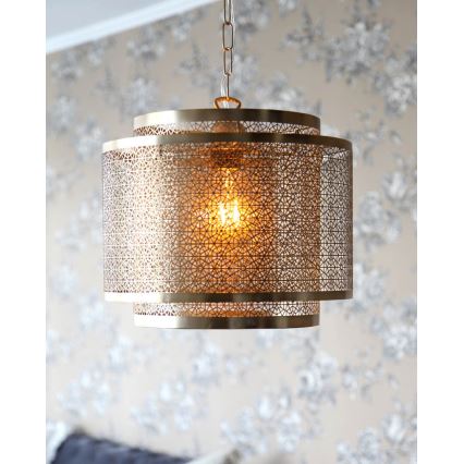 ByRydens - Kattokruunu ketjussa HERMINE 1xE27/5W/230V messinki halkaisija 34 cm