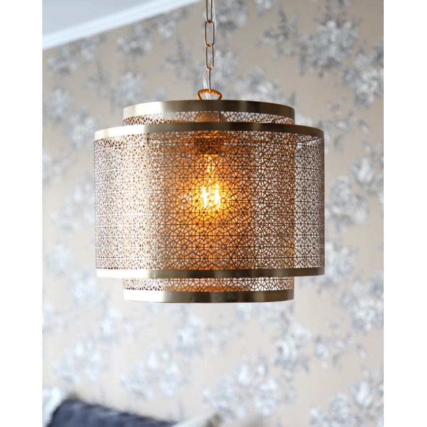 ByRydens - Kattokruunu ketjussa HERMINE 1xE27/5W/230V messinki halkaisija 34 cm