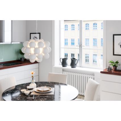ByRydens - Kattokruunu johdossa GROSS 8xG9/4W/230V valkoinen halkaisija 50 cm