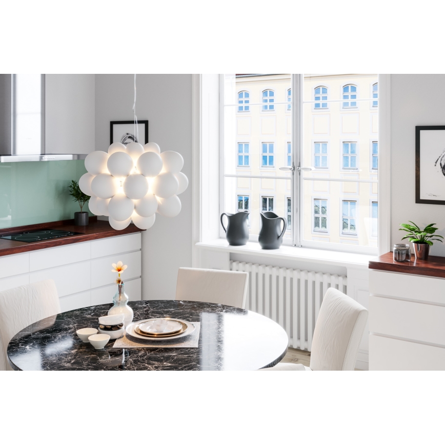 ByRydens - Kattokruunu johdossa GROSS 8xG9/4W/230V valkoinen halkaisija 50 cm