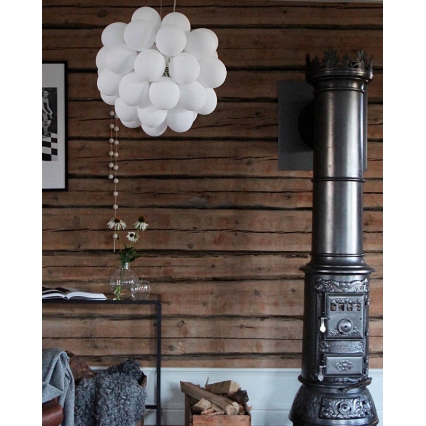 ByRydens - Kattokruunu johdossa GROSS 8xG9/4W/230V valkoinen halkaisija 50 cm