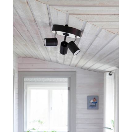 ByRydens - Kohdevalo CORRECT 3xGU10/7W/230V musta halkaisija 20 cm