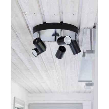 ByRydens - CORRECT kohdevalaisin 5xGU10/7W/230V, musta, halkaisija 30 cm