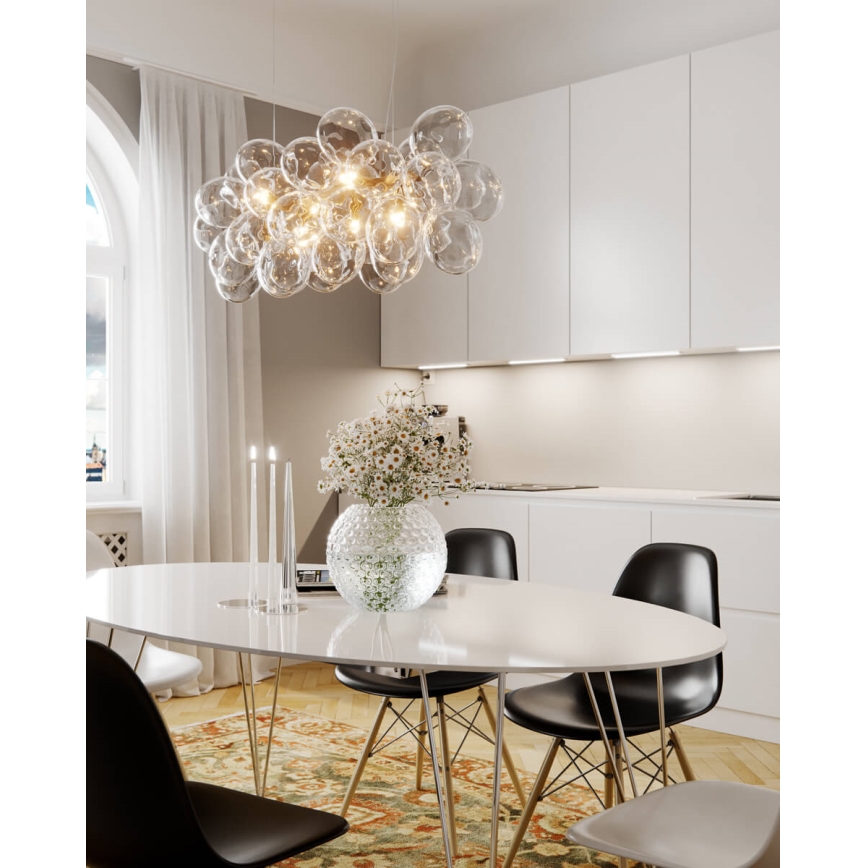 ByRydens - GROSS BAR riippuvalaisin vaijerilla 8xG9/4W/230V kirkas