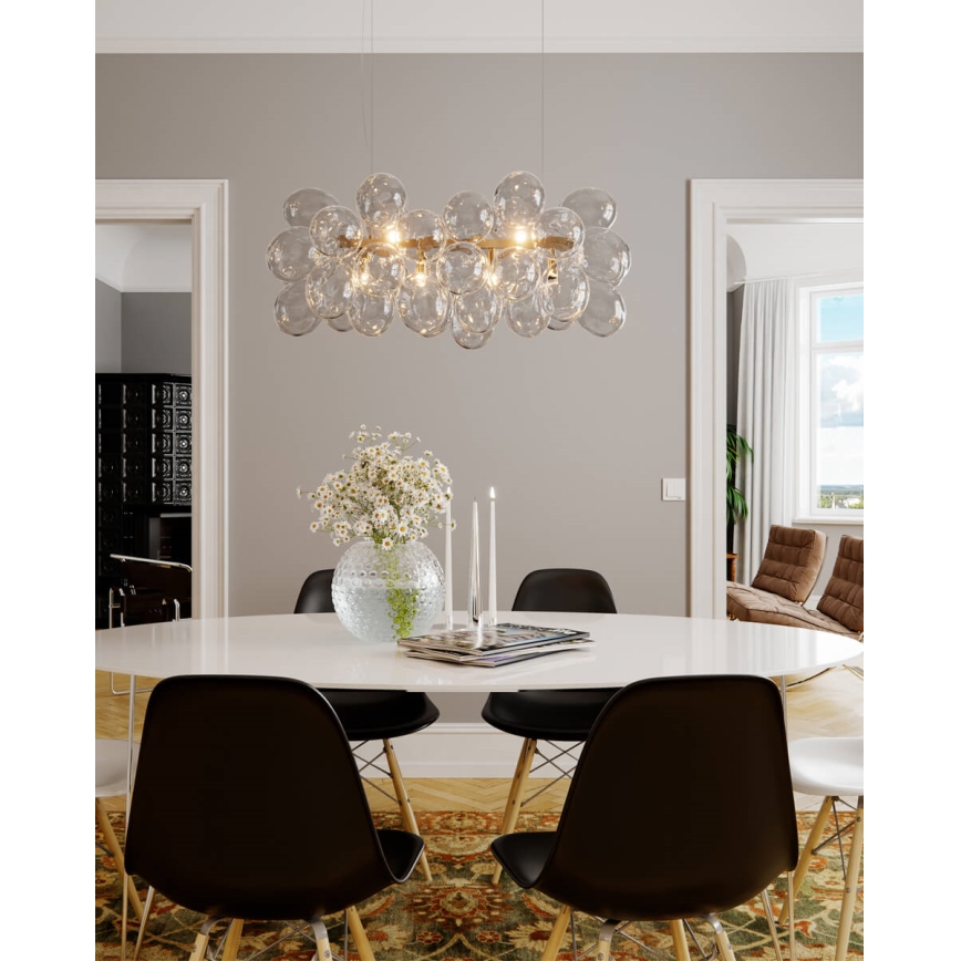 ByRydens - GROSS BAR riippuvalaisin vaijerilla 8xG9/4W/230V kirkas