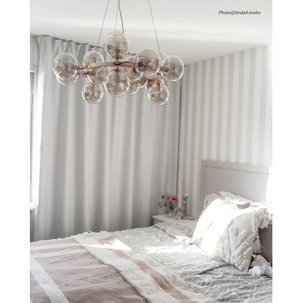ByRydens - Kattokruunu johdossa SPLENDOR 15xG9/5W/230V savuinen/ruskea halkaisija 58 cm