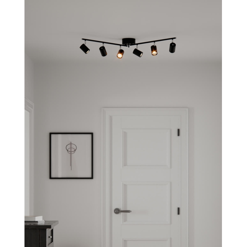 ByRydens - Kohdevalo CORRECT 6xGU10/7W/230V musta halkaisija 30 cm