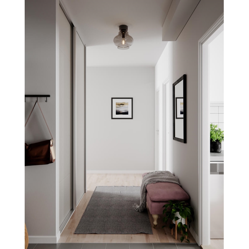 ByRydens - Kattovalaisin DOLORES 1xE27/5W/230V, halkaisija 30 cm, harmaa/savunvärinen