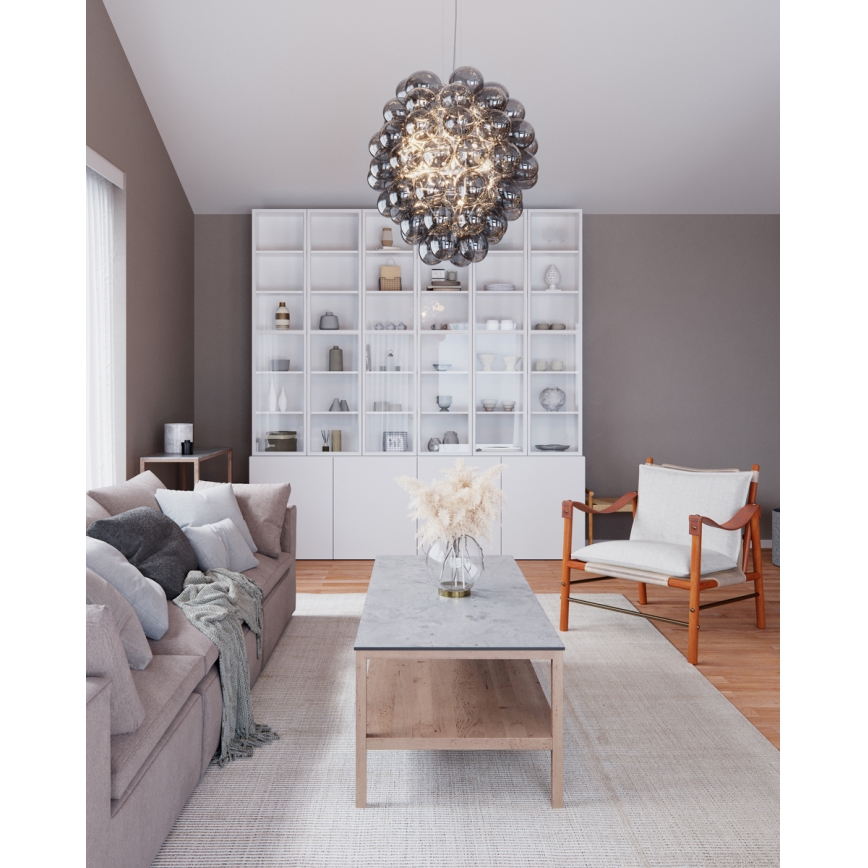 ByRydens - DELUXE riippuvalaisin vaijerilla 4xE14/5W/230V harmaa/savunvärinen