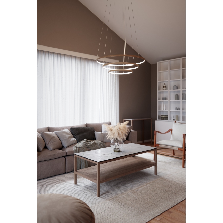 ByRydens - LED-kattokruunu johdossa TRIONE LED/45W/230V ruskea halkaisija 80 cm