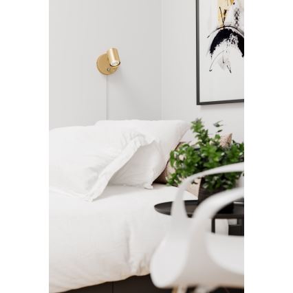 ByRydens - Himmennettävä seinävalaisin CORRECT 1xGU10/7W/230V kulta