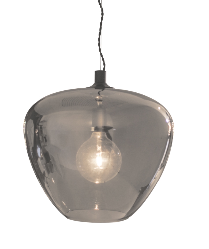 ByRydens - Kattokruunu johdossa BELLISSIMO 1xE27/8W/230V savuinen/musta halkaisija 40 cm
