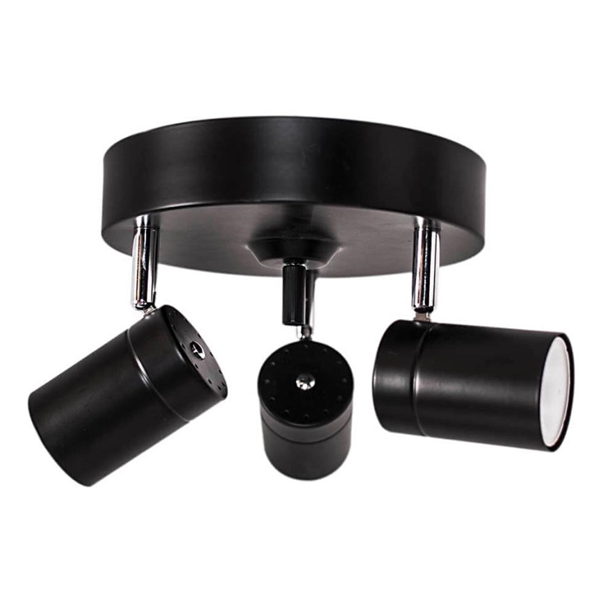 ByRydens - Kohdevalo CORRECT 3xGU10/7W/230V musta halkaisija 20 cm