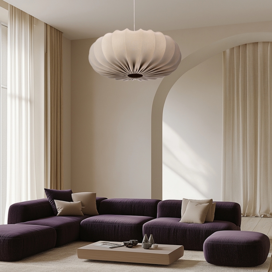 CAFEE-riippuvalaisin johdolla 1xE27/40W/230V, halkaisija 66 cm, beige