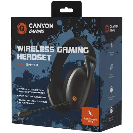 Canyon - Langattomat kuulokkeet mikrofonilla 400 mAh musta