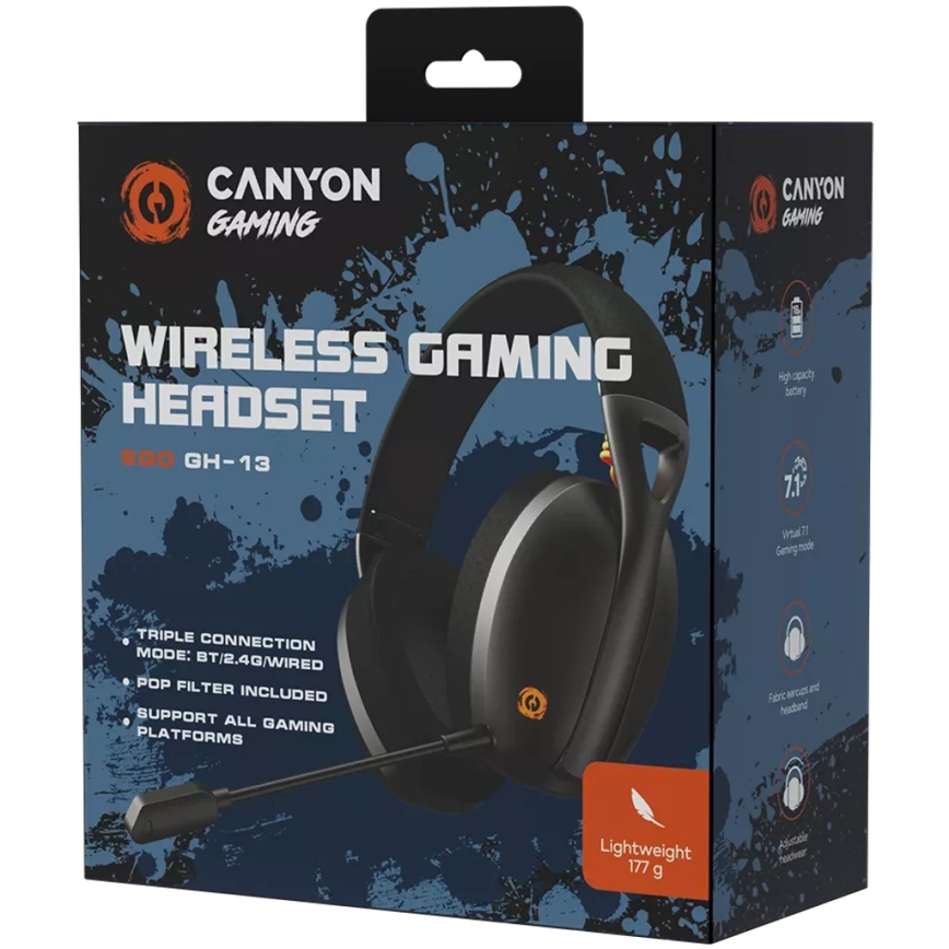 Canyon - Langattomat kuulokkeet mikrofonilla 400 mAh musta