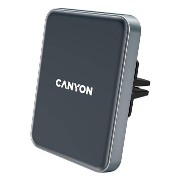 Canyon - Magneettinen auton puhelimen pidike langattomalla lataustoiminnolla Qi 5V kulmikas musta