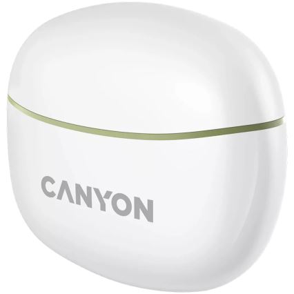 Canyon - Langattomat stereo True Wireless -kuulokkeet 500 mAh + 2x 40 mAh valkoinen/vihreä