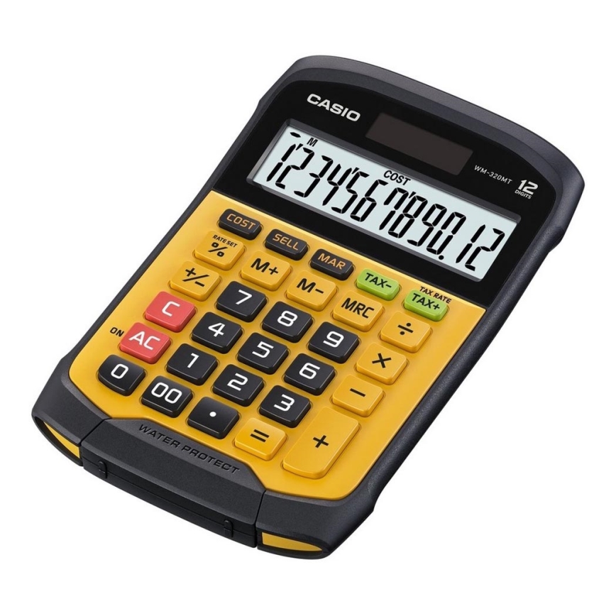 Casio - Vedenpitävä pöytälaskin 1xCR2032 IP54 musta/oranssi