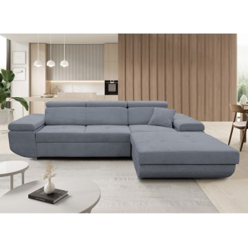 CASTELO L-muotoinen avattava kulmasohva säilytystilalla, oikeanpuoleinen, tummanharmaa