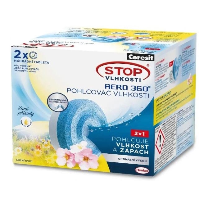 Ceresit - Tabletit kosteudenpoistajalle 2-in-1 AERO 360° 2x 450 g niittykukat