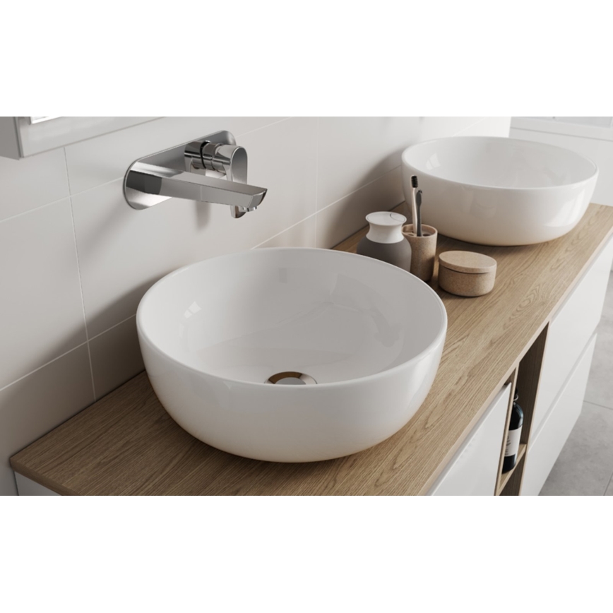 Cersanit K116-047-ECO - MODUO-pöytätason pesuallas, Ø 35 cm, keramiikka/kiiltävä valkoinen